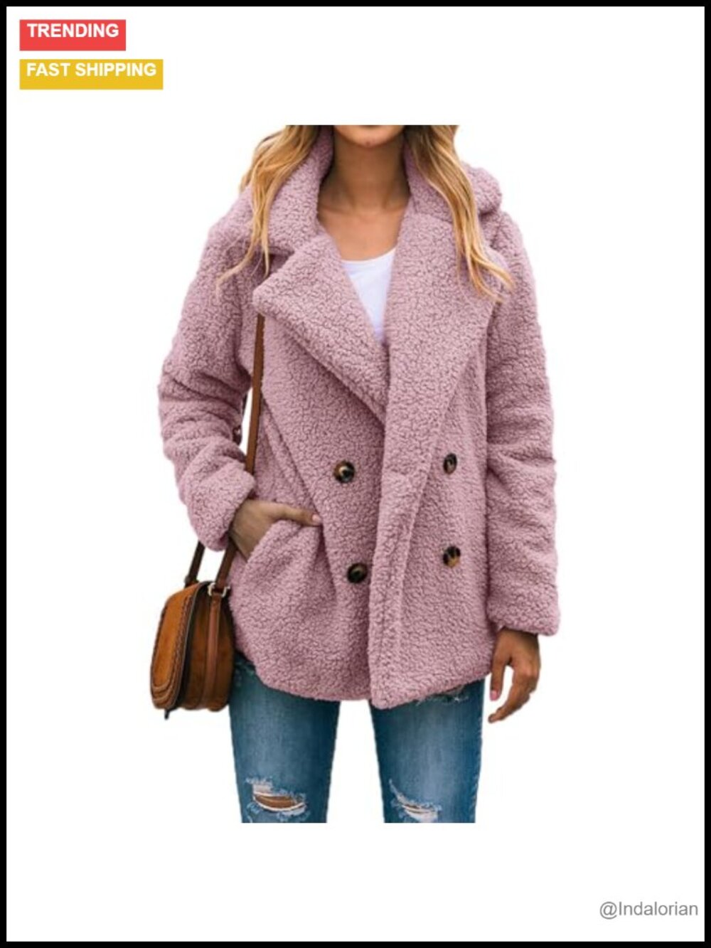 Women's Oversized Sherpa Fleece Coat Faux Fur Winter Jacket with Pockets